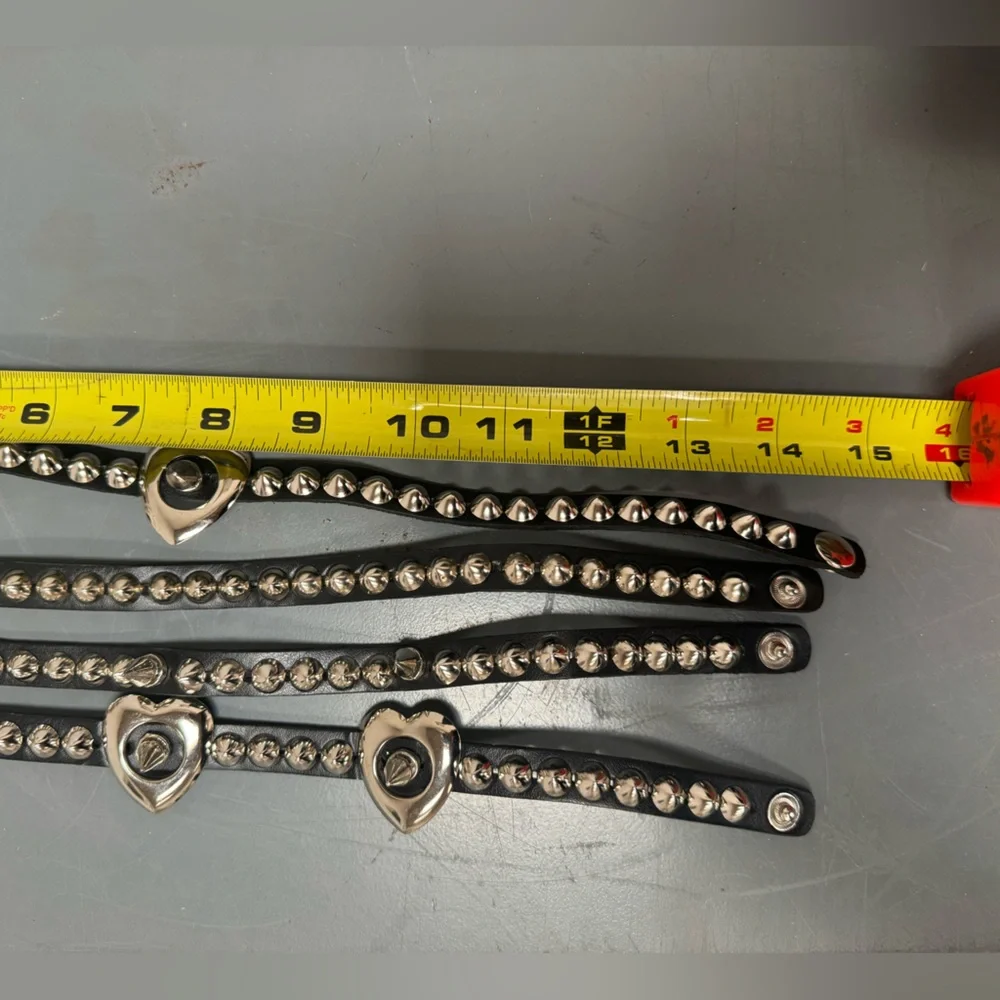 Lot of punk chokers collar and bracelets - 4 necklaces, 3 bracelets - Picture 13 of 15